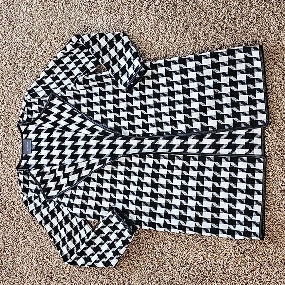 The Limited Houndstooth Open Jacket Duster Pockets Small 4 - Picture 1 of 6